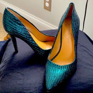 Jessica Simpson emerald green heels